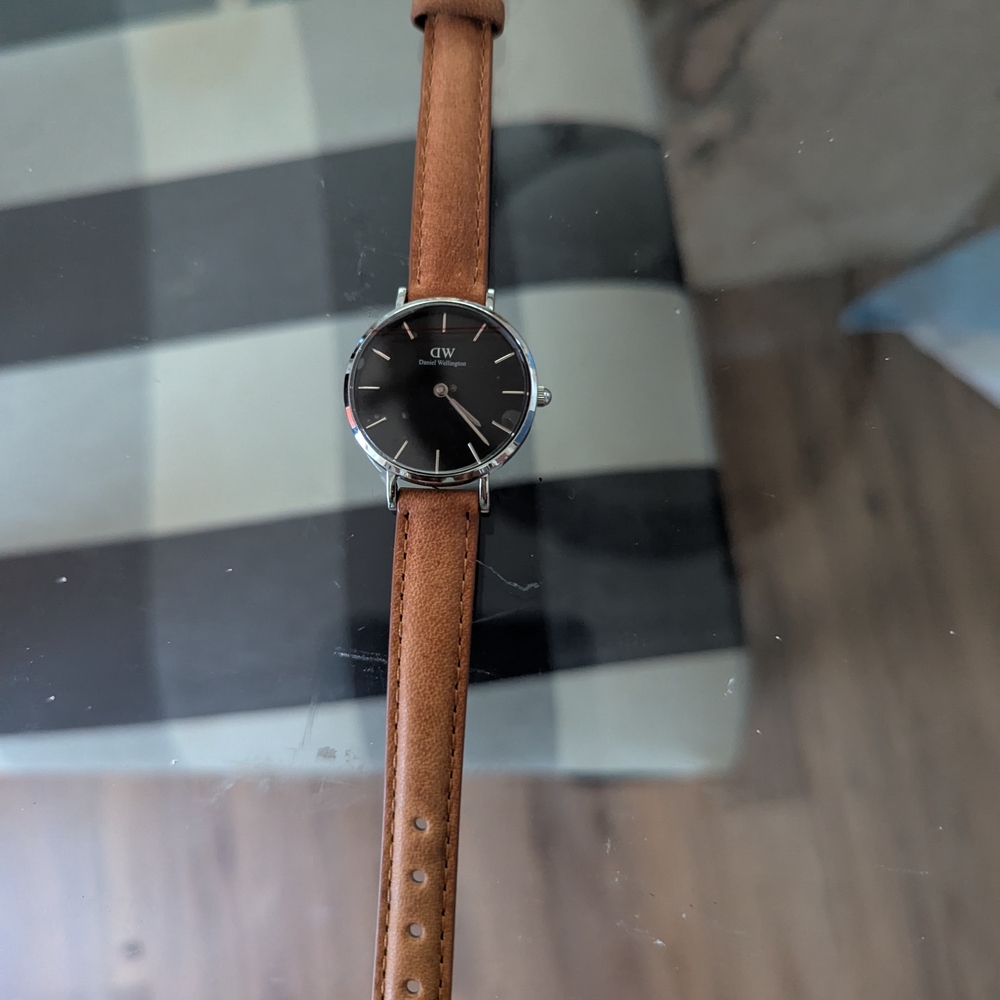 Daniel Wellington Black and Brown Women's Watch.  Petite Durham 28mm